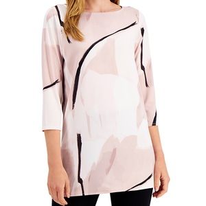 Alfani petite boat neck top - pottery clay